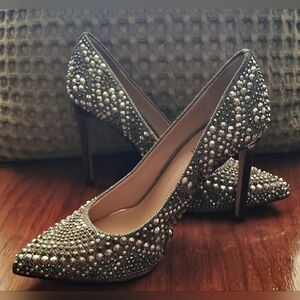 Gianni Bini Graphite Rhinestone Pumps